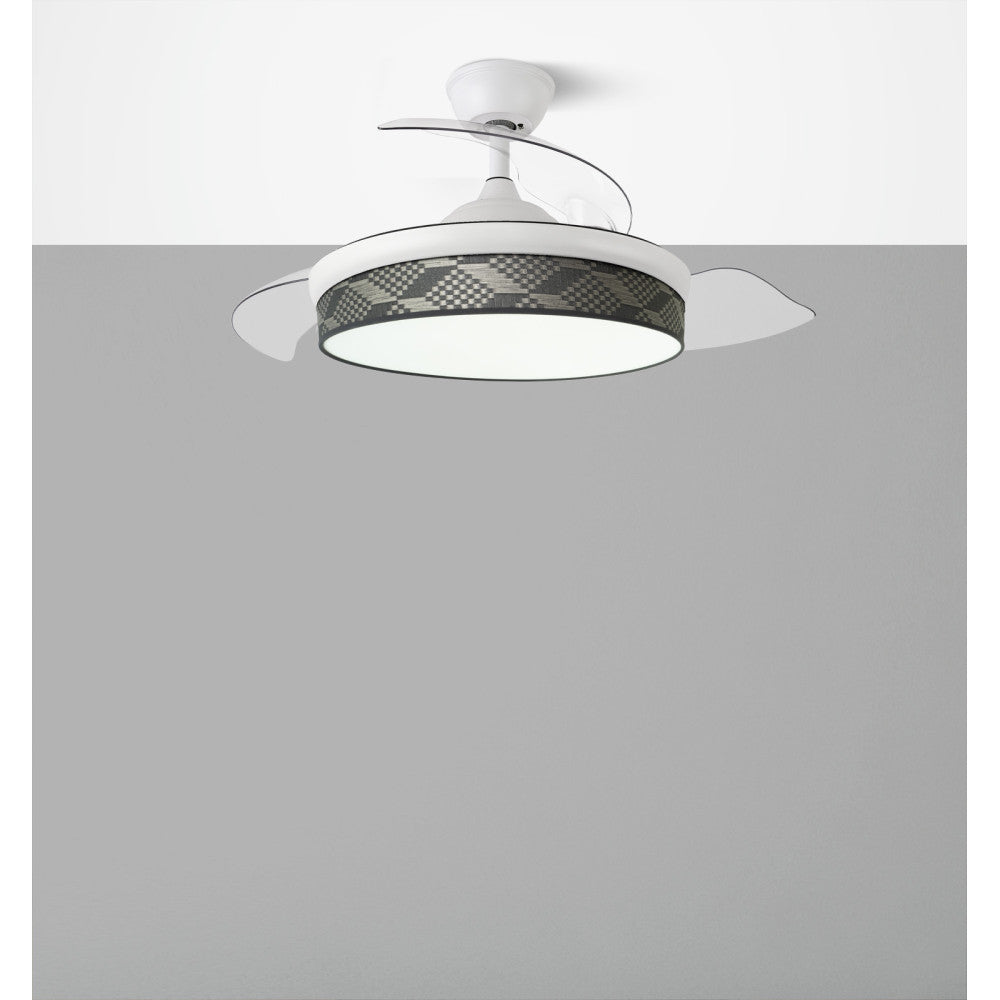 Ventilador Dc Moda 72w Blanco/tetris Gris 108d 3aspas 7200lm 3000-4000-6000k Remoto+ Memoria+ Temporizador_3
