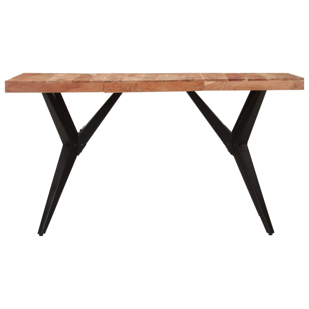 Mesa De Comedor Madera Maciza De Acacia Negra 140x70x76 Cm_0