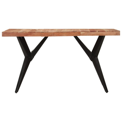Mesa De Comedor Madera Maciza De Acacia Negra 140x70x76 Cm_0