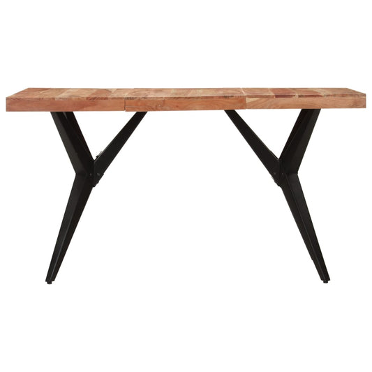 Mesa De Comedor Madera Maciza De Acacia Negra 140x70x76 Cm_0
