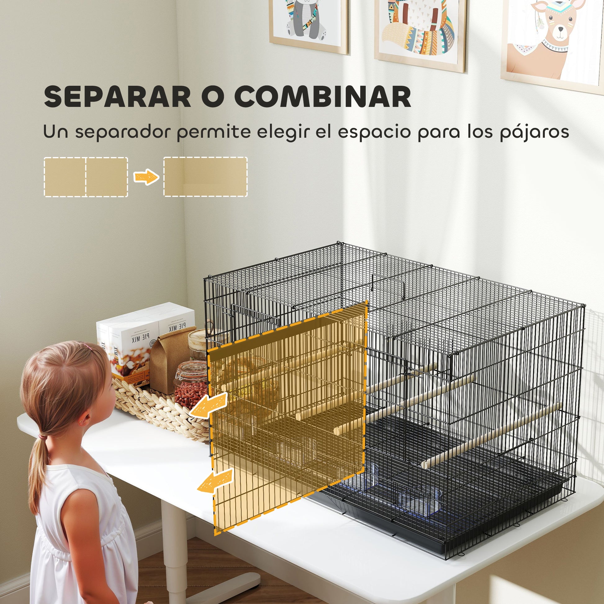 Pawhut Jaula Para Pájaros Con Divisor_3