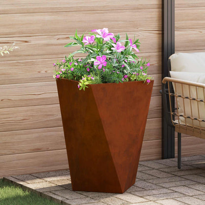 Jardinera 2 Uds. Oxidado 50 X 50 X 75 Cm Acero Autopatinable_3
