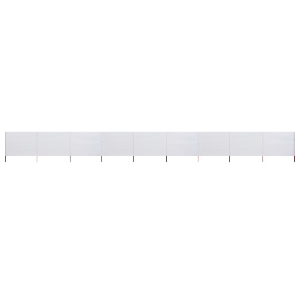 Vidaxl Paravientos De 9 Paneles Tela Blanco Arena 1200x120 Cm_0