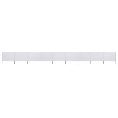 Vidaxl Paravientos De 9 Paneles Tela Blanco Arena 1200x120 Cm_0