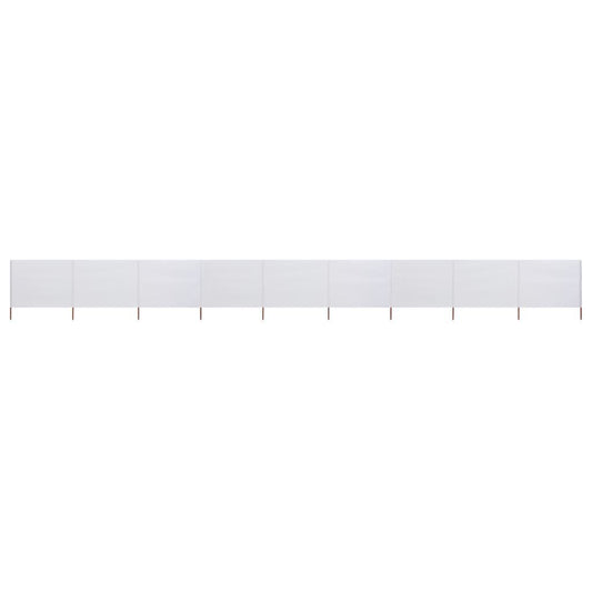 Vidaxl Paravientos De 9 Paneles Tela Blanco Arena 1200x120 Cm_0