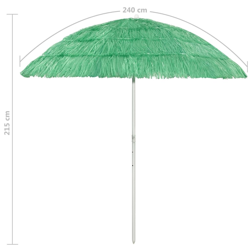 Vidaxl Sombrilla De Playa Hawaii Verde 240 Cm_2