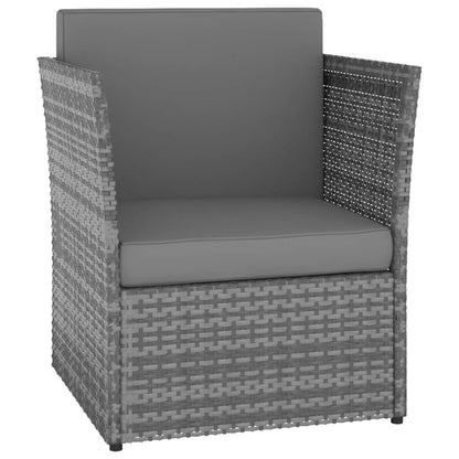 Vidaxl Silla De Jardín Con Taburete Ratán Sintético Gris Antracita_1