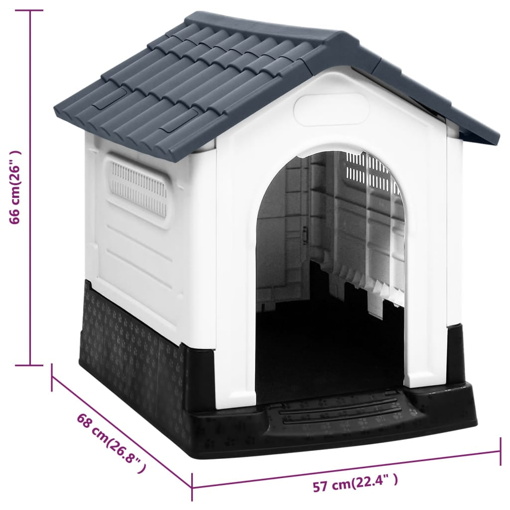 Vidaxl Casa Para Perro Gris 57x68x66 Cm Polipropileno_2