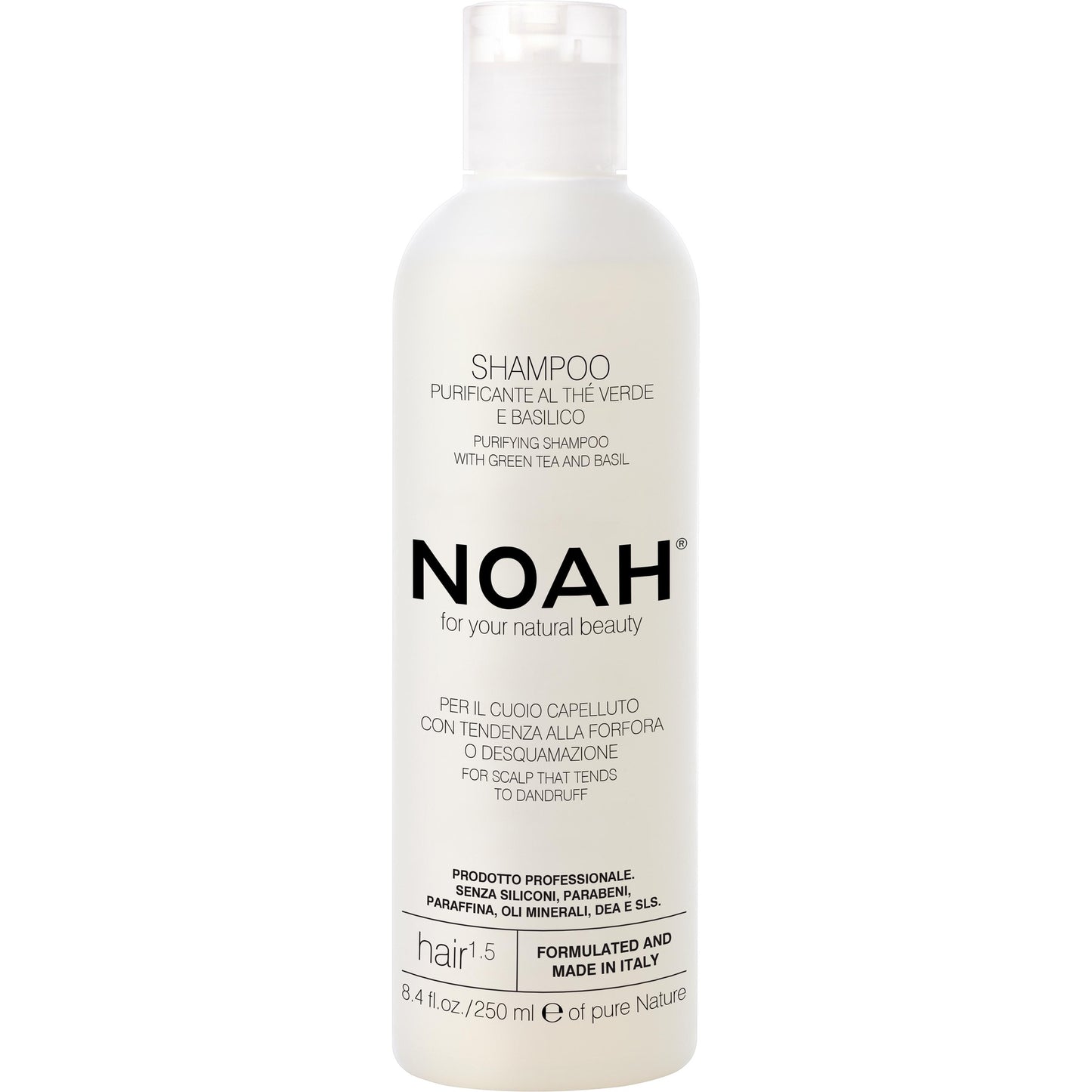 Champú purificante con té verde y albahaca 1.5 Noah 250 ml