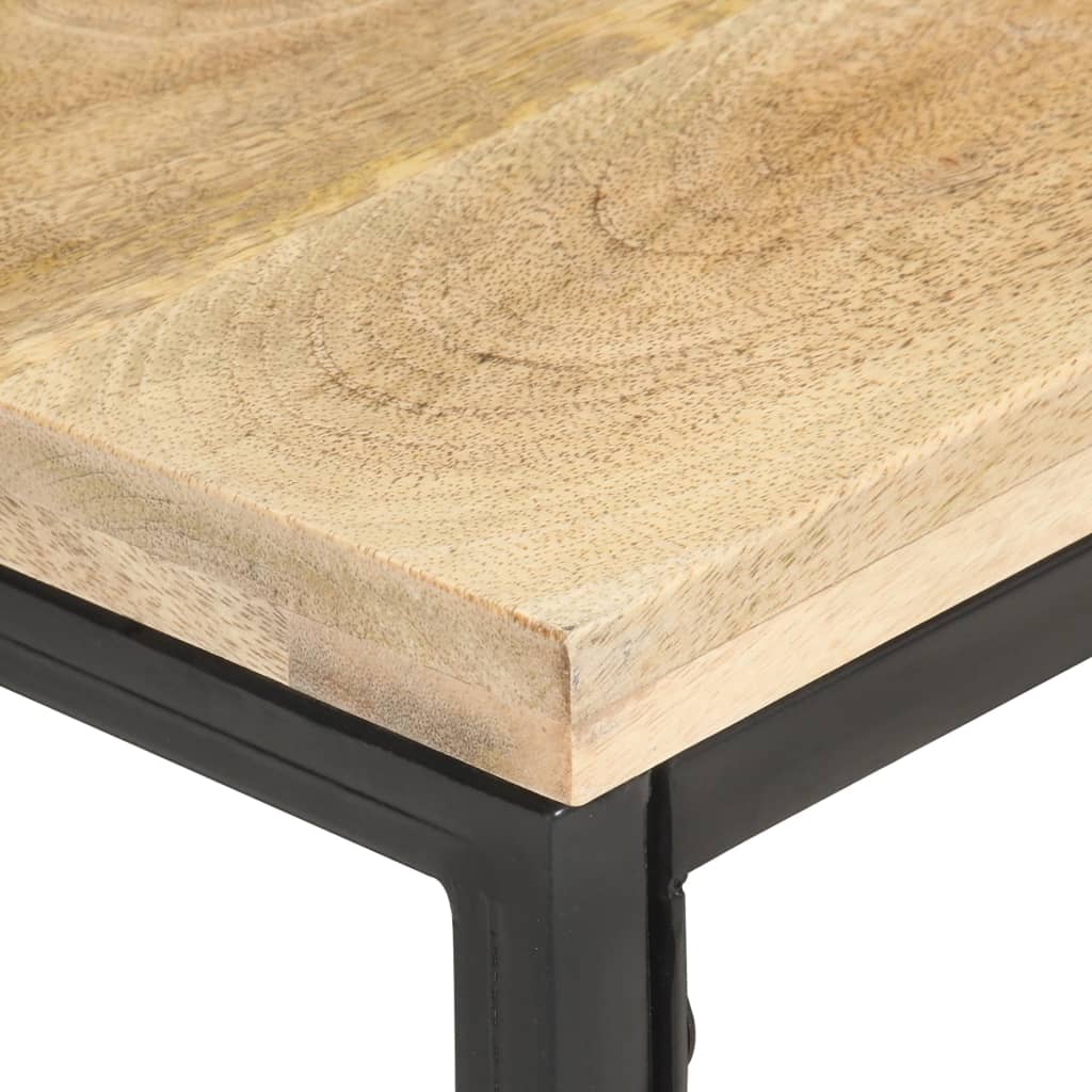 Mesa Auxiliar De Madera Maciza De Mango 40x40x35 Cm_1