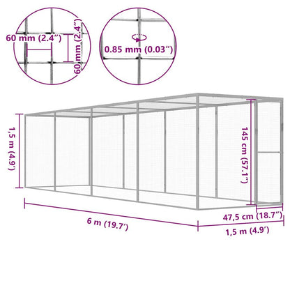 Vidaxl Jaula Para Gatos Acero Galvanizado 6x1,5x1,5 M_4