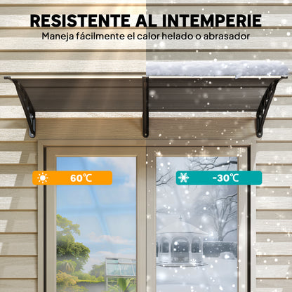 Outsunny Marquesina Exterior Para Puertas Y Ventanas 196x75 Cm Negro_5