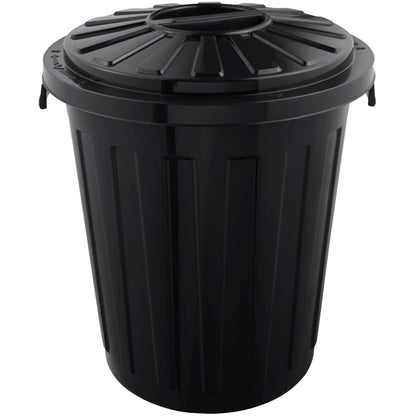 Set De 3 Cubos De Basura/papelera Polivalente Mats Con Tapa Cerrable De Plastico Resistente 7/23/50 Litros En Color Grafito_1