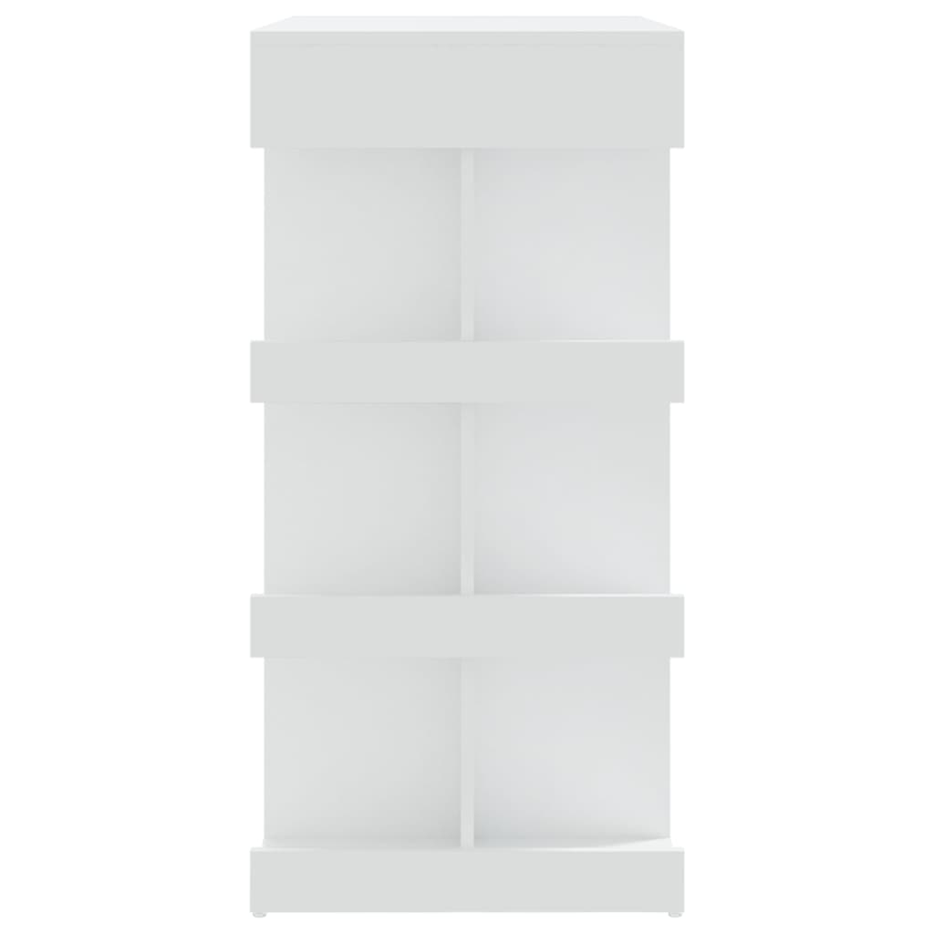 Mesa Bar Estante Almacenaje Contrachapada Blanco 100x50x101,5cm_4