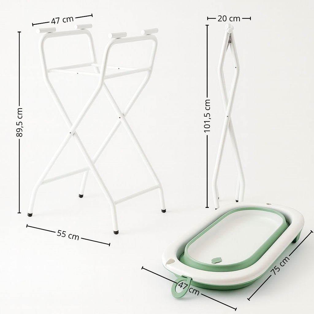 Bathby | Bañera Bebé Verde Con Cojín, Termómetro Y Soporte Plegable | Ligera, Segura Y Compacta Para Recién Nacidos_4