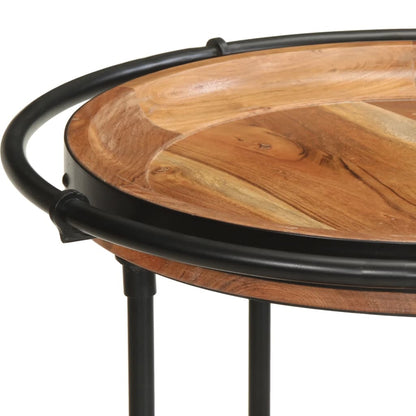 Mesa Auxiliar Madera Maciza De Acacia Ø55x83 Cm_4