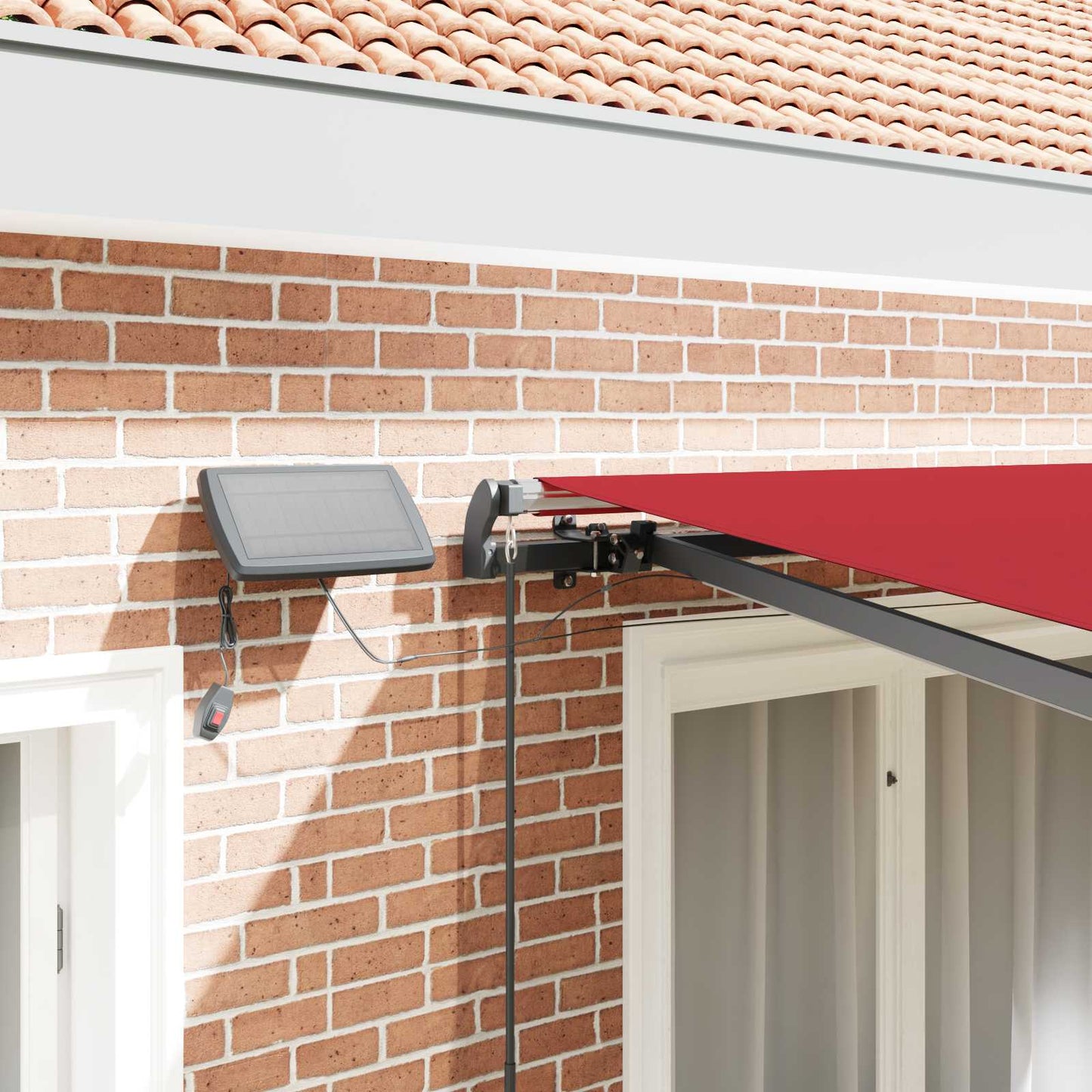 Toldo Retráctil Rojo 300 X 250 Cm Tela Y Aluminio_3