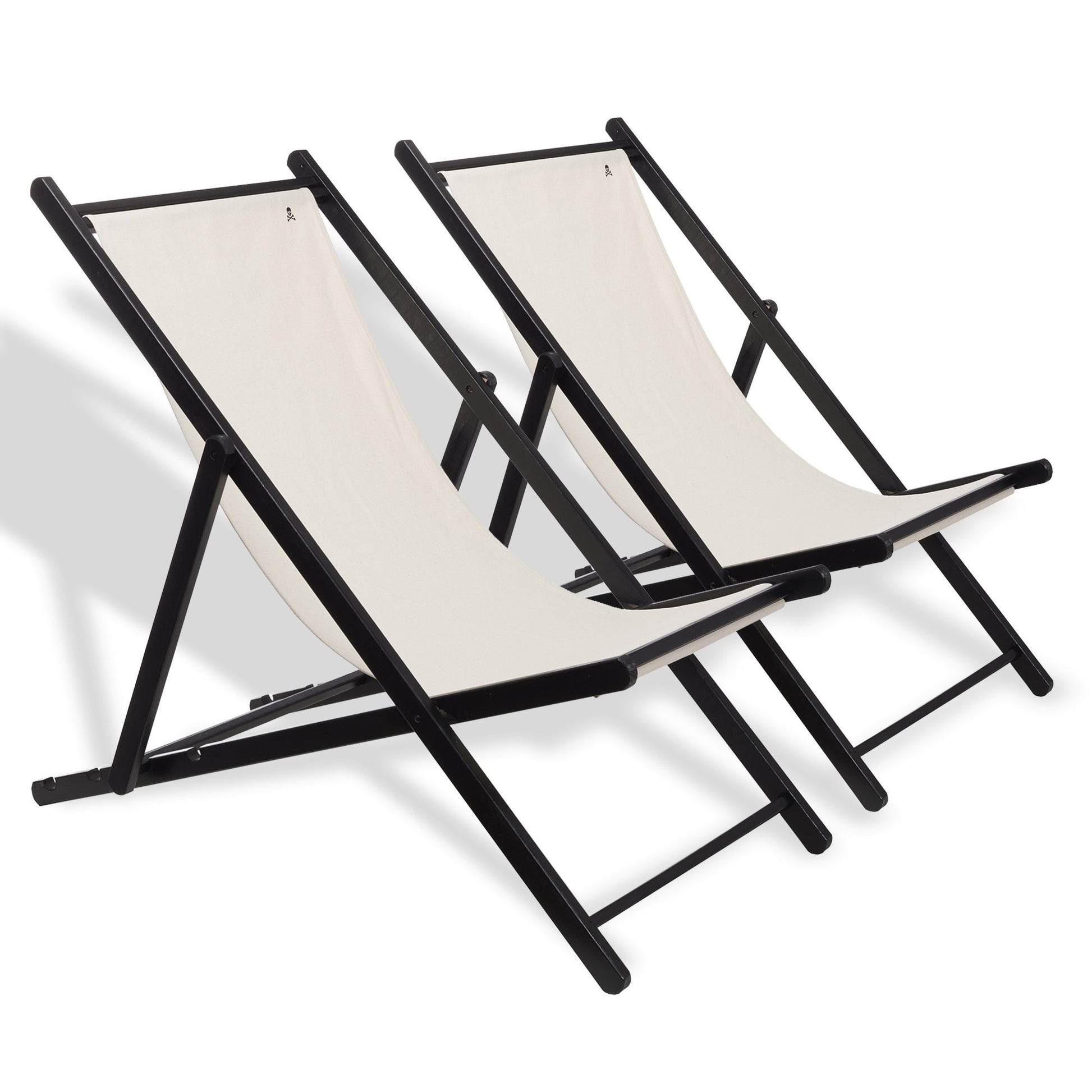 Set De 2 Hamacas Plegables De Madera De Haya, Crudo, Wengué, Sin Brazos - Scalpers_4