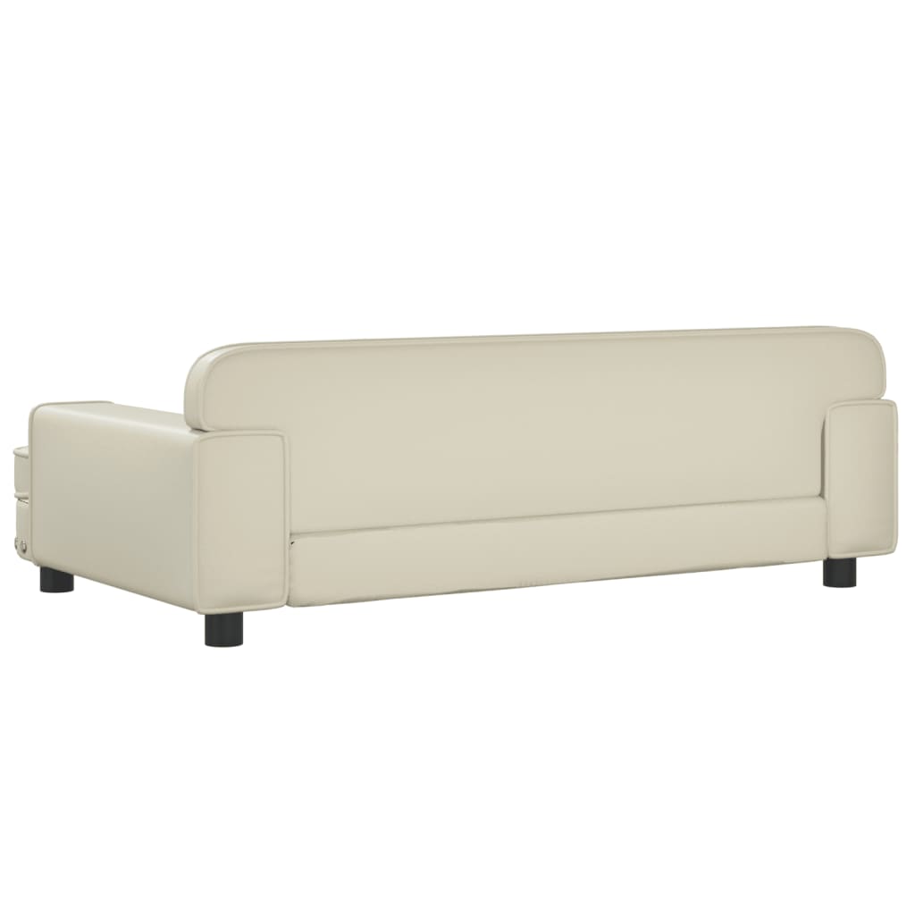 Cama Para Perros De Cuero Sintético Crema 90x53x30 Cm / Vetonek_1