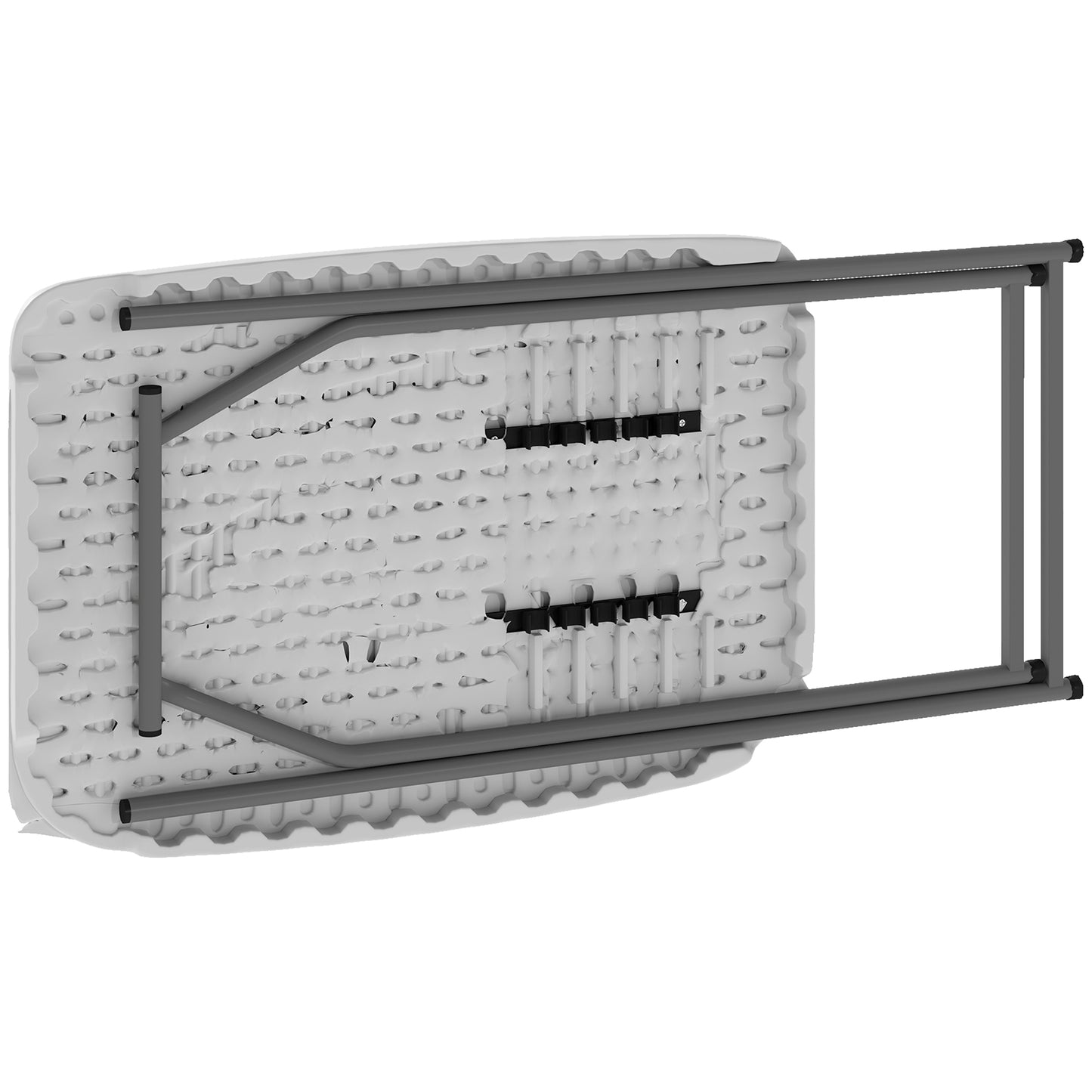 Outsunny Mesa Plegable Camping Portátil Con Altura Ajustable 75x50x73,5cm Blanco_4