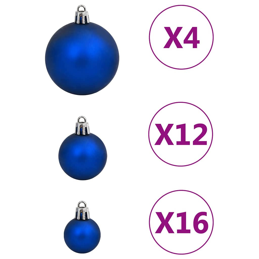 Vidaxl Juego De Bolas De Navidad 111 Pzas Poliestireno Azul_4