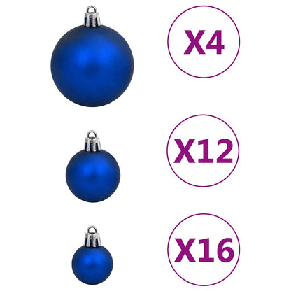 Vidaxl Juego De Bolas De Navidad 111 Pzas Poliestireno Azul_4