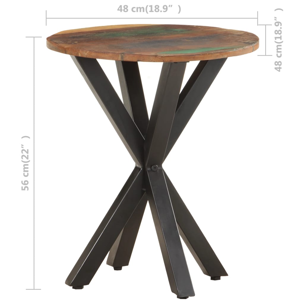 Mesa Auxiliar De Madera Maciza Reciclada 48x48x56 Cm_4
