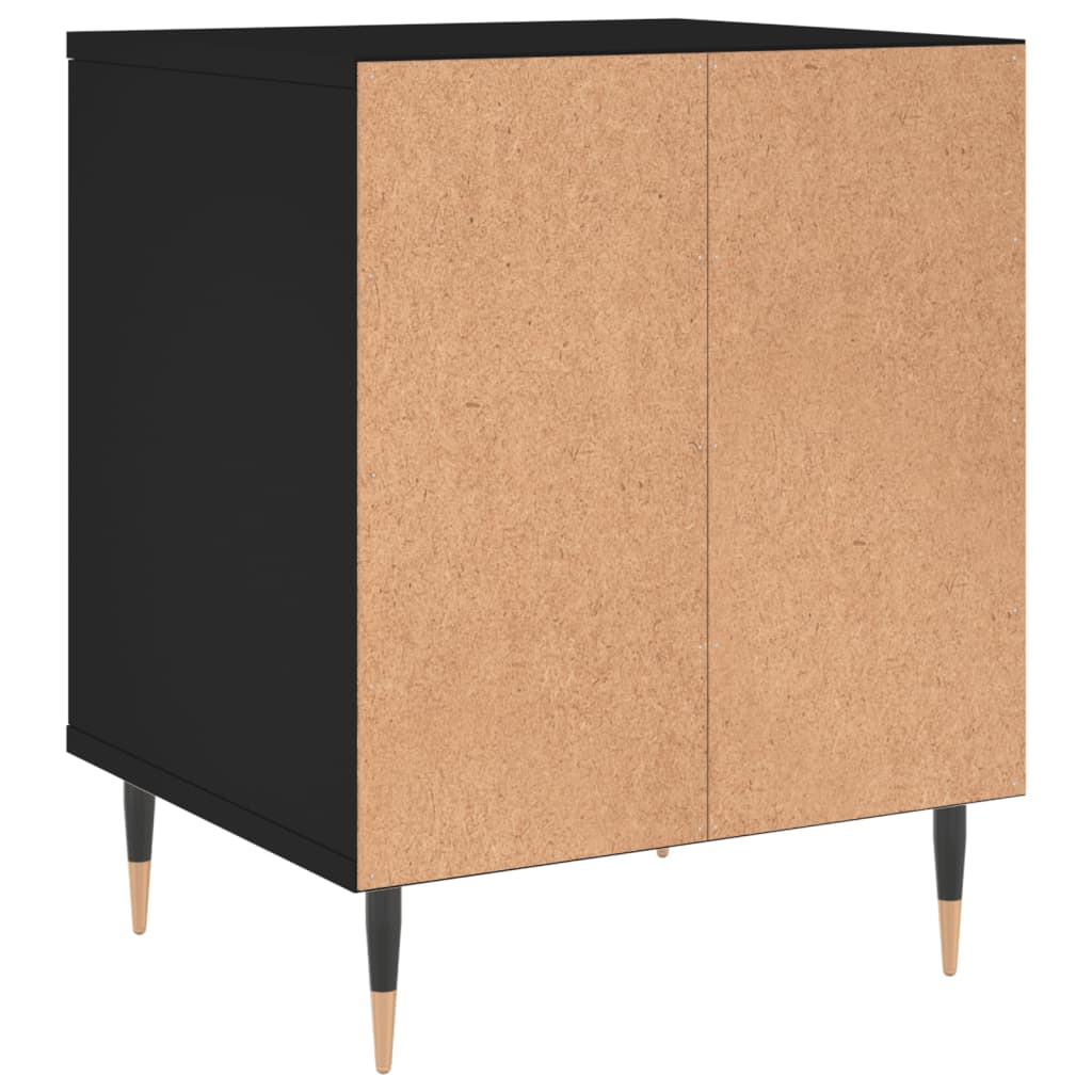 Mesita De Noche Madera De Ingeniería Negro 40x35x50 Cm_4