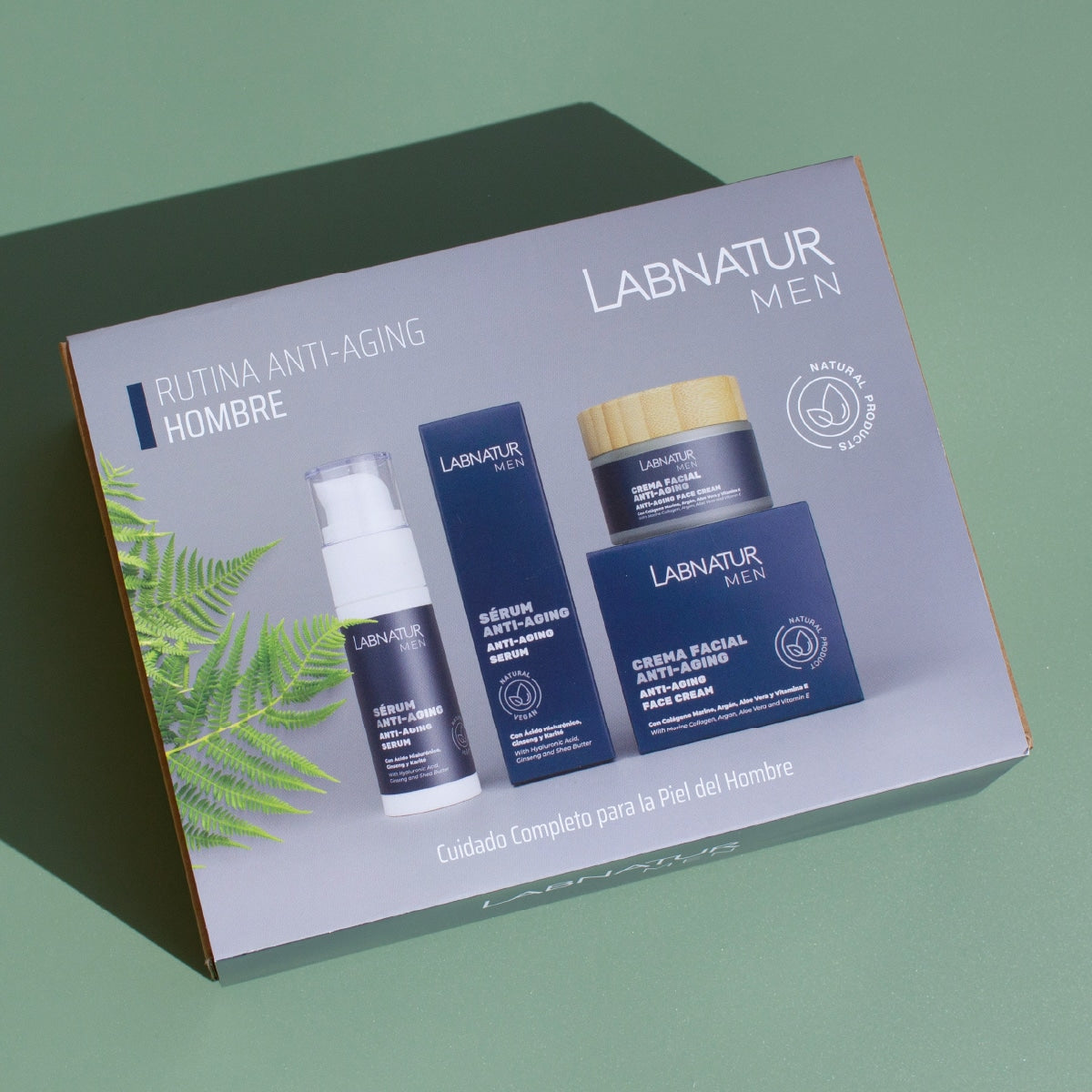 Pack Anti-Aging para Hombre Labnatur Men | Sérum 30 ml y Crema Facial 50 ml | Ácido Hialurónico y Colágeno Marino_2