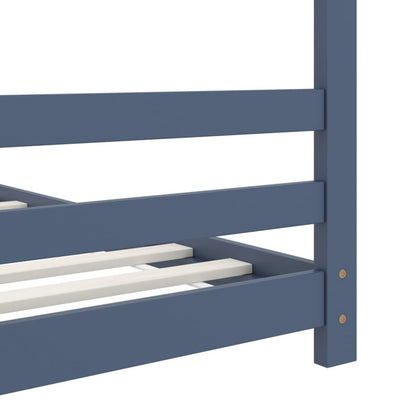 Vidaxl Estructura De Cama Infantil Madera Maciza Pino Gris 70x140 Cm_5