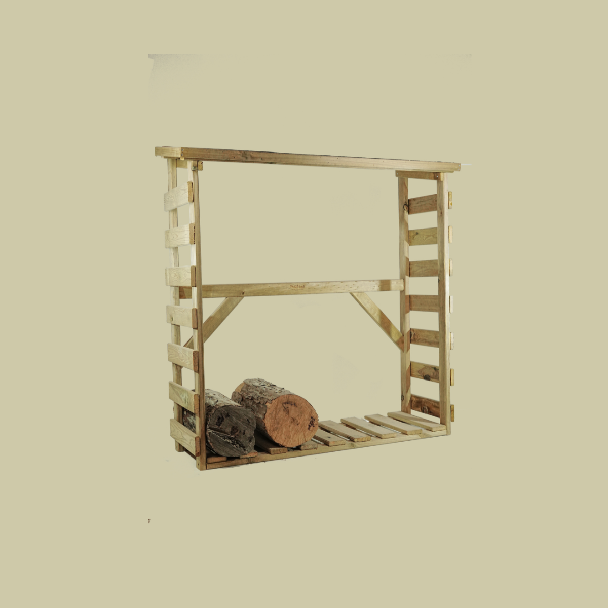 Leñero De Madera Aro Con Tela Asfáltica Vidahuerto 150x50x150 Cm_2