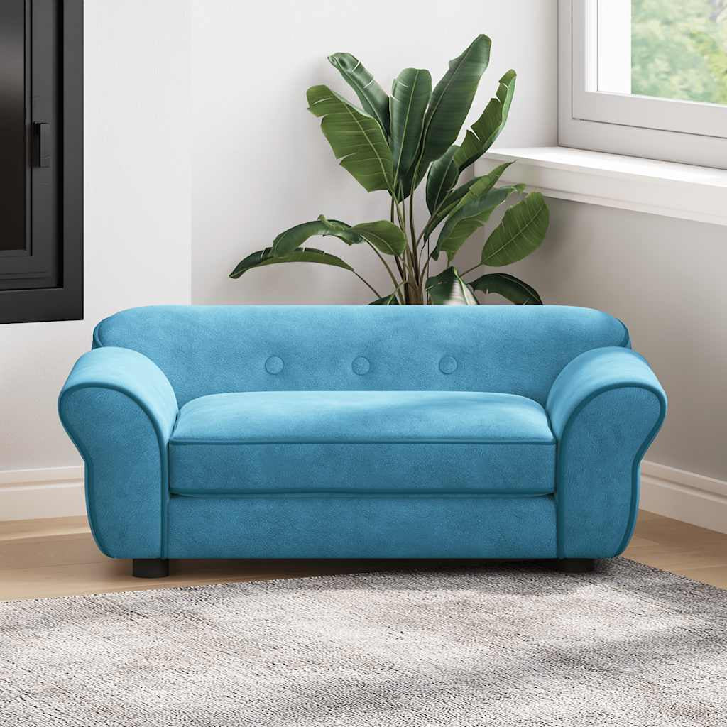 Vidaxl Sofá Para Perros Felpa Turquesa 72x45x30 Cm_1