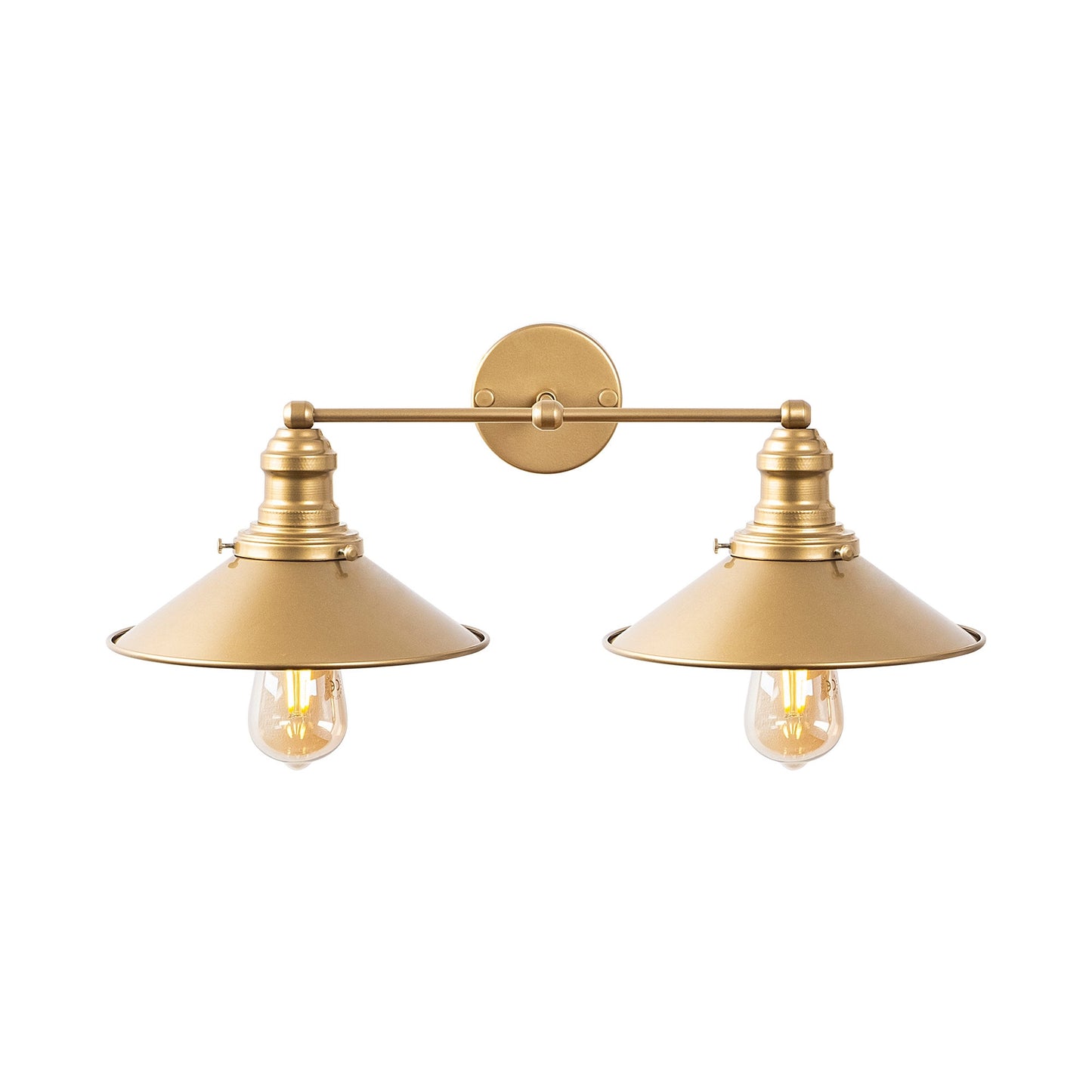 Aplique De Pared, Metal , Oro, 55x27x20, Casquillo 2 X E27 Max 40 W_0