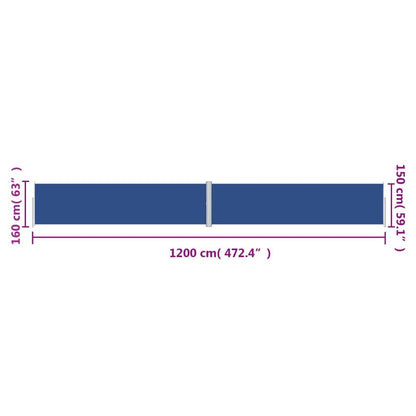 Vidaxl Toldo Lateral Retráctil Azul 160x1200 Cm_2