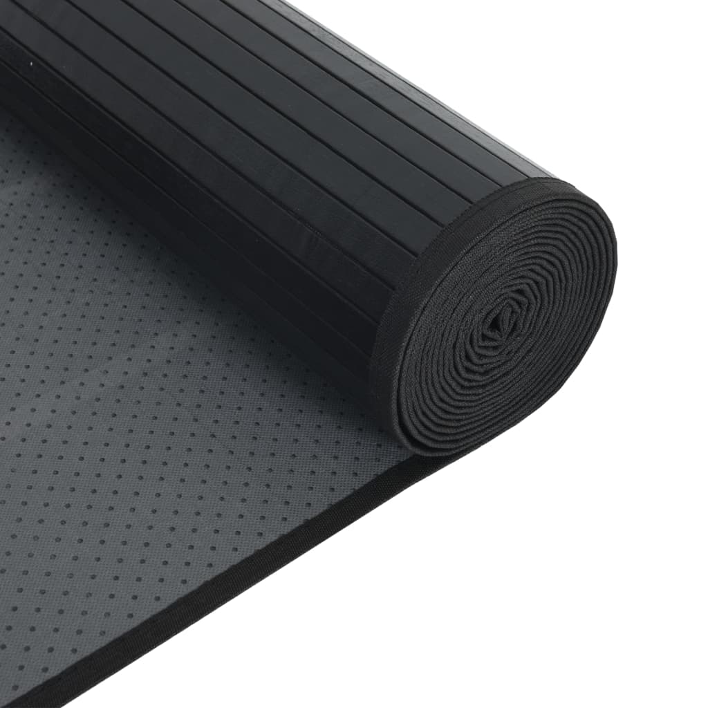 Alfombra Rectangular Bambú Negro 100x400 Cm / Vetonek_1