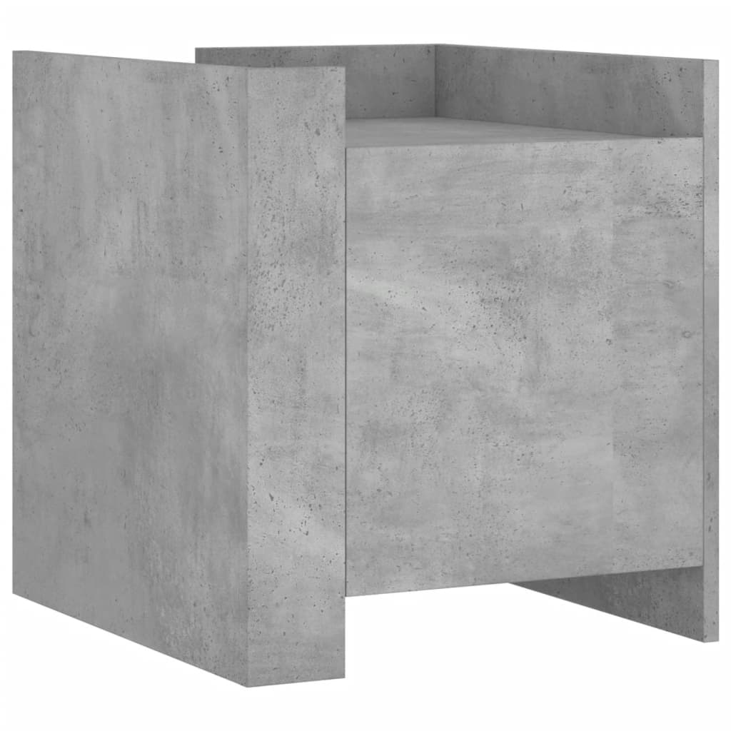 Mesita De Noche Madera De Ingeniería Gris Hormigón 45x50x50 Cm_0