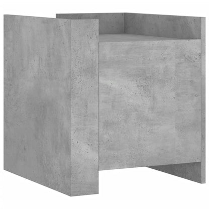Mesita De Noche Madera De Ingeniería Gris Hormigón 45x50x50 Cm_0