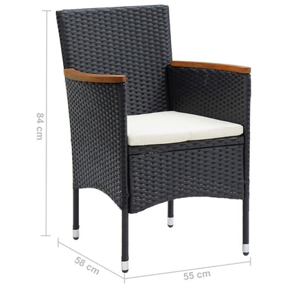 Vidaxl Set De Comedor De Jardín 7 Pzas Y Cojines Ratán Sintético Negro_2
