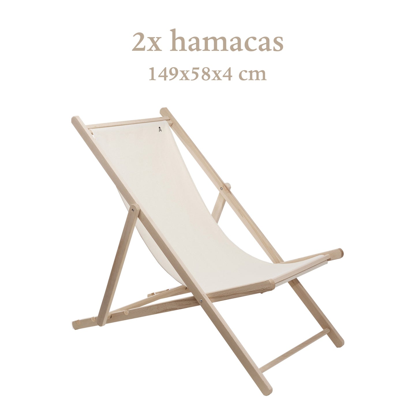 Set De 2 Hamacas Plegables De Madera De Haya, Crudo, Sin Brazos - Scalpers_1