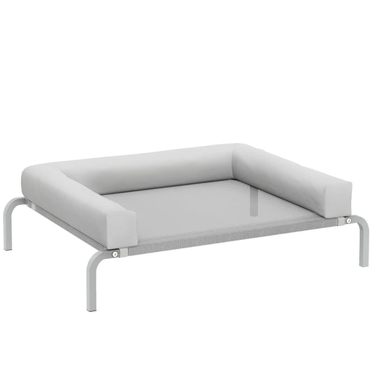Pawhut Cama Elevada Para Perros Transpirable Con Refuerzos Extraíbles Gris Claro_0
