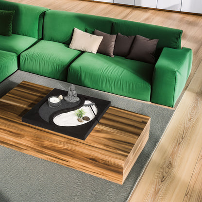 Wellhome Jardín Zen Yin Yang Con Piedras, Portavelas Y Arena_2