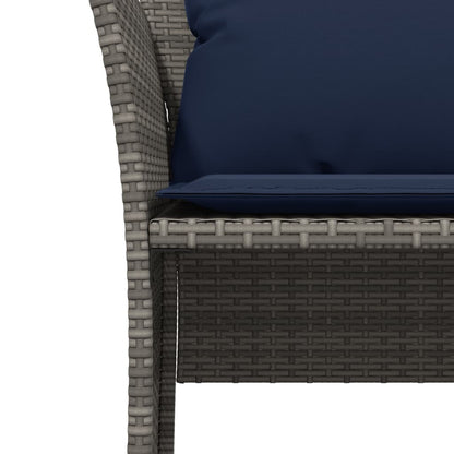 Sillón De Jardín Con Reposapiés Ratán Sintético Gris / Vetonek_2