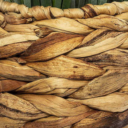 Maceta Decorativa Trenzada De Hojas De Jacinto Y Planta Decorativa_3