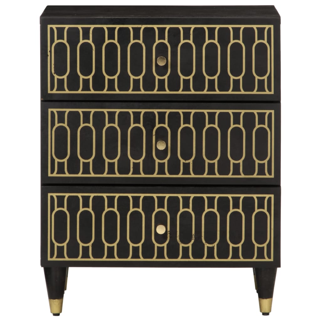 Mesita De Noche Madera Maciza De Mango 50x33x60 Cm_1