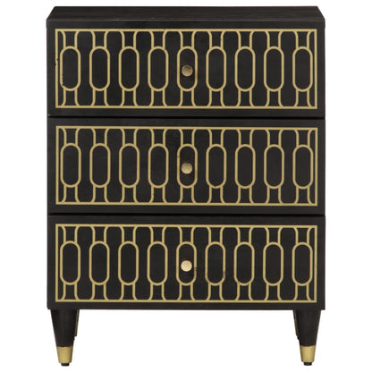 Mesita De Noche Madera Maciza De Mango 50x33x60 Cm_1