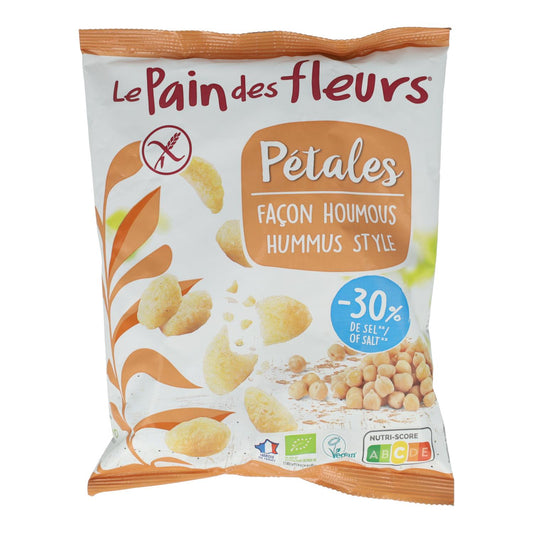 Chips Petálos estilo Hummus Sin gluten Bio Le Pain des Fleurs 75 g