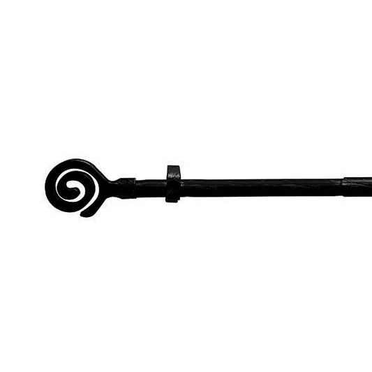 Barra Cortina Extensible Metal 19 Mm. Extensible 1,1 / 2,0 Metros Negro Espiga Sin Anilla_0