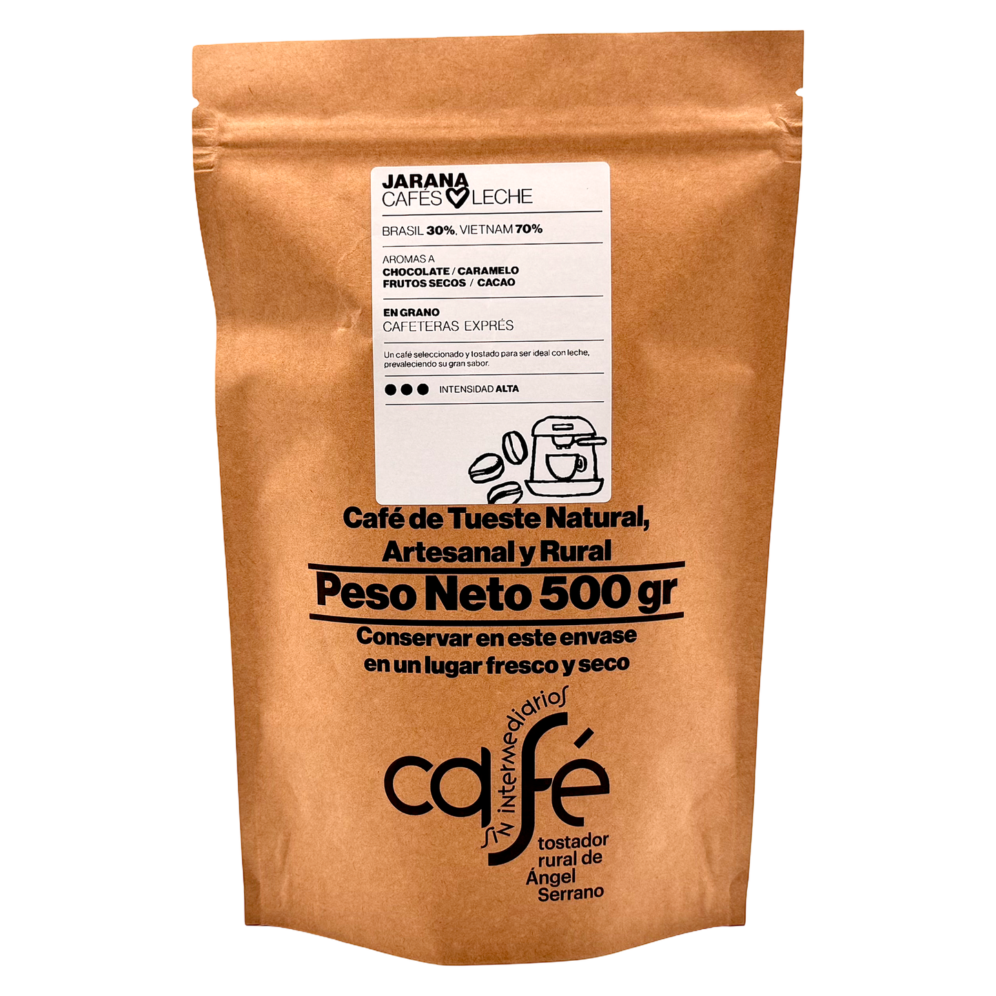 Cafe Sin Intermediarios Café Vietnam Jarana En Grano Para Espresso 500 G_0