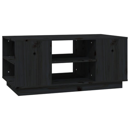Mesa De Centro De Madera Maciza De Pino Negro 90x49x40,5 Cm_0