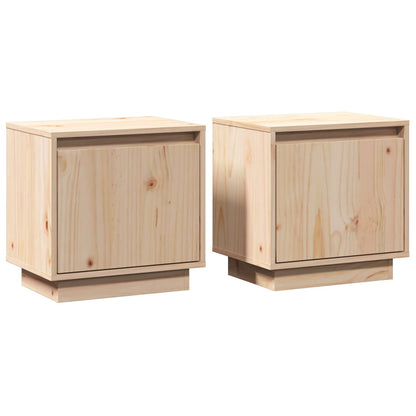 Mesitas De Noche 2 Uds Madera Maciza De Pino 40x30x40 Cm_0